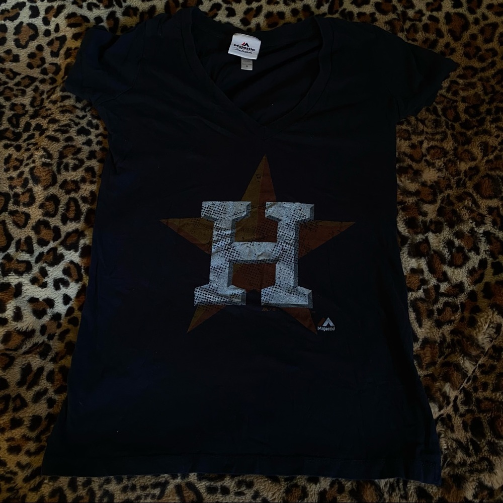 Houston Astros short sleeve tee, medium fits like small, navy blue